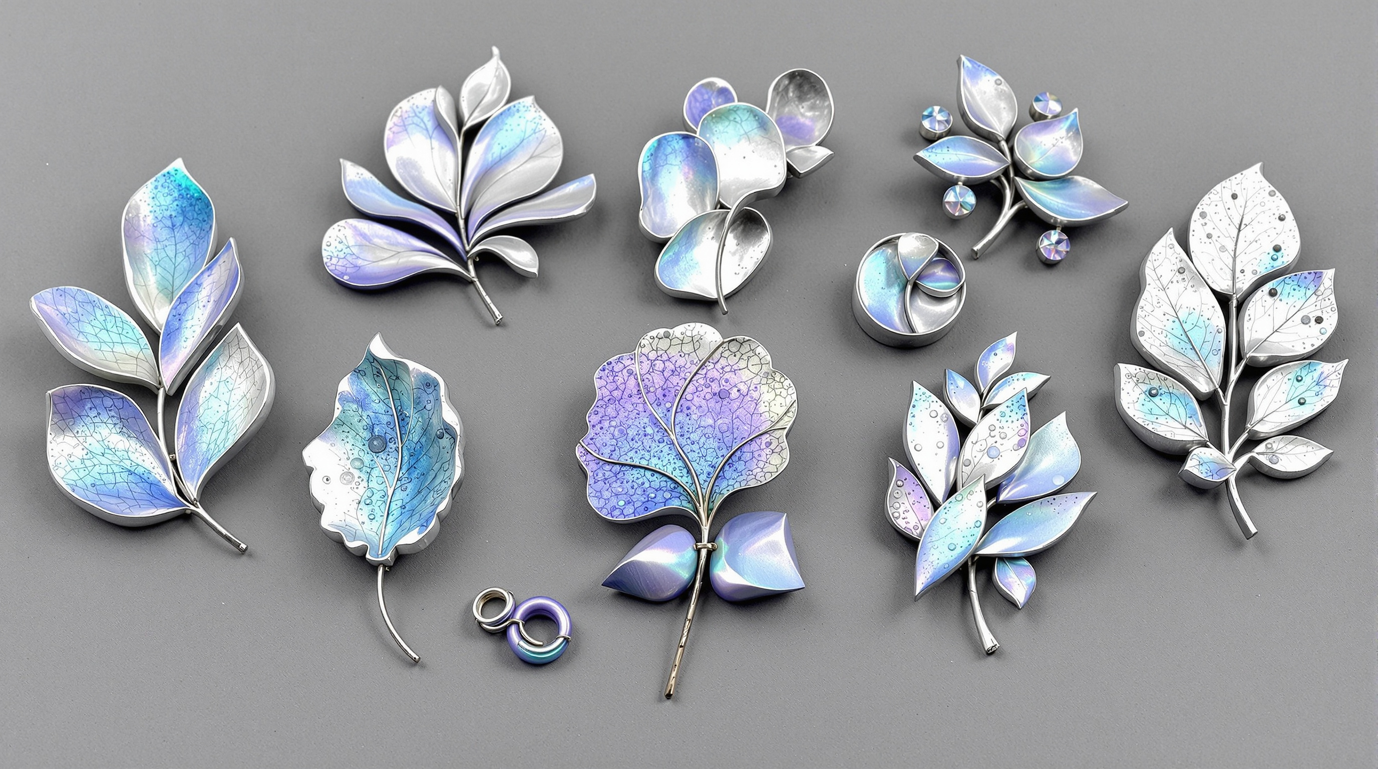 Collection of polymer clay art brooches