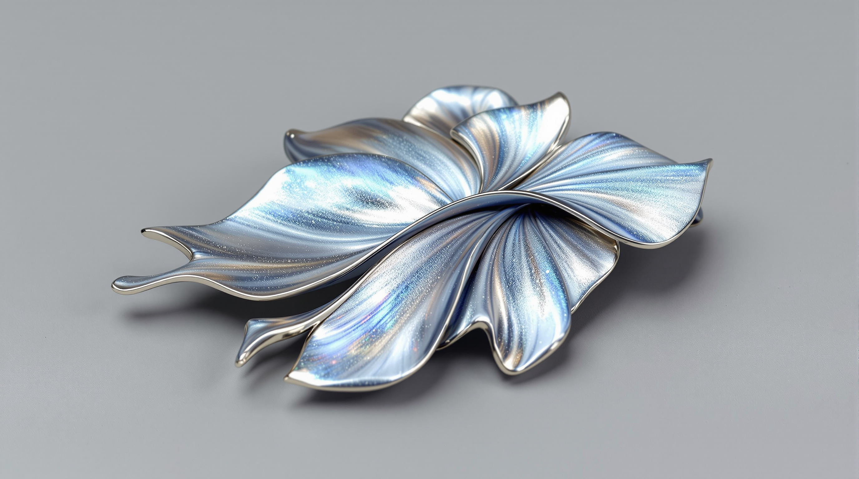 Luminous polymer clay art brooch by Elise Winters