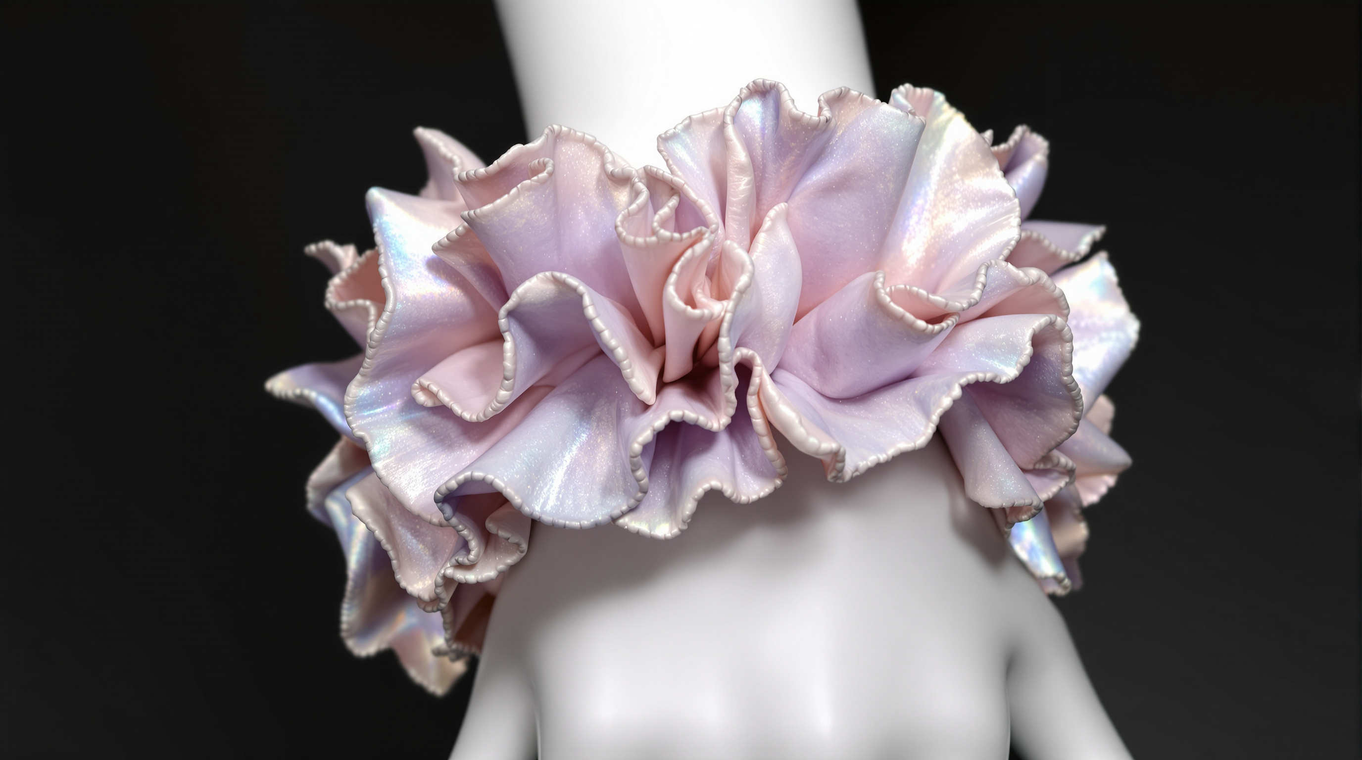 Ruffle Cuff bracelet in polymer clay